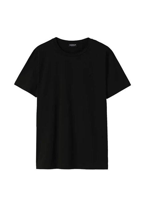 T-shirt Dondup uomo US198JF0271 ZL4 Nera jersey di cotone tinta unita logo tono su tono maniche corte DONDUP | T-shirt | US198JF0271 ZL4999